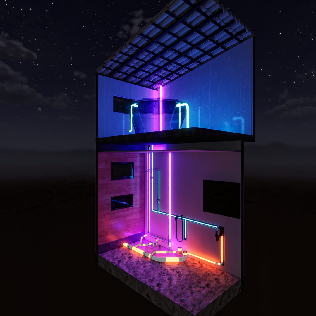 REPRESENTAÇÃO CONCEITUAL DE PROJETO HIDROSSANITÁRIO FEITO NO REVIT MEP